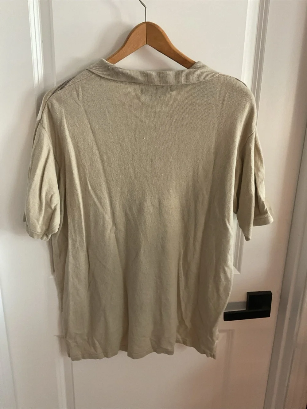 Banana Republic - Tan & White Striped Polo Shirt - Men’s Size XL